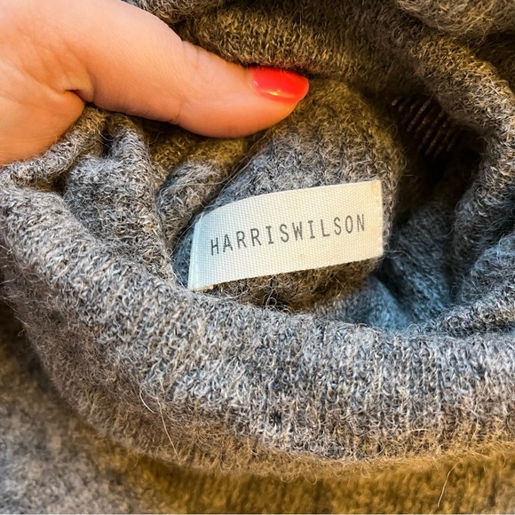 Harris Wilson gray baby alpaca blend knit gray sweater size 1 / small - Picture 3 of 6
